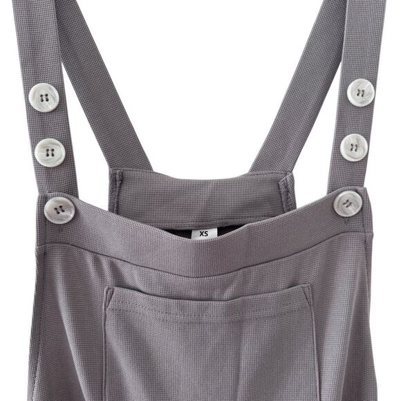 Halara Adjustable Strap Button Multiple Pockets Waffle Casual Overalls - Picture 4 of 10